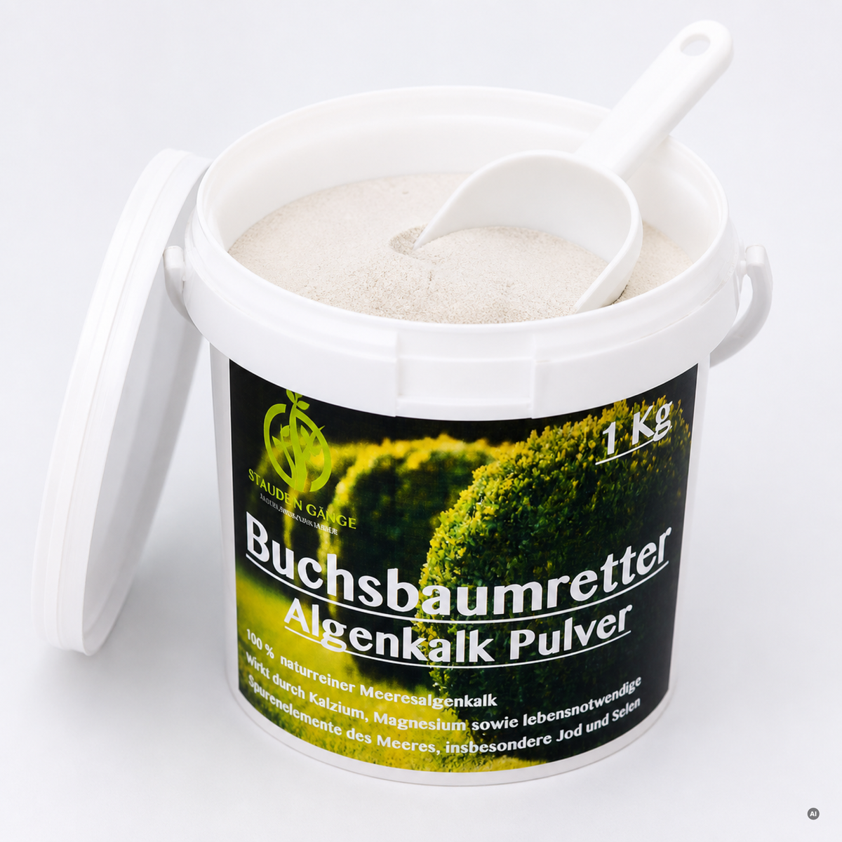 Stauden Gänge Algenkalk Pulver 1 kg – im Eimer – aus 100 % reinen Meeresalgen