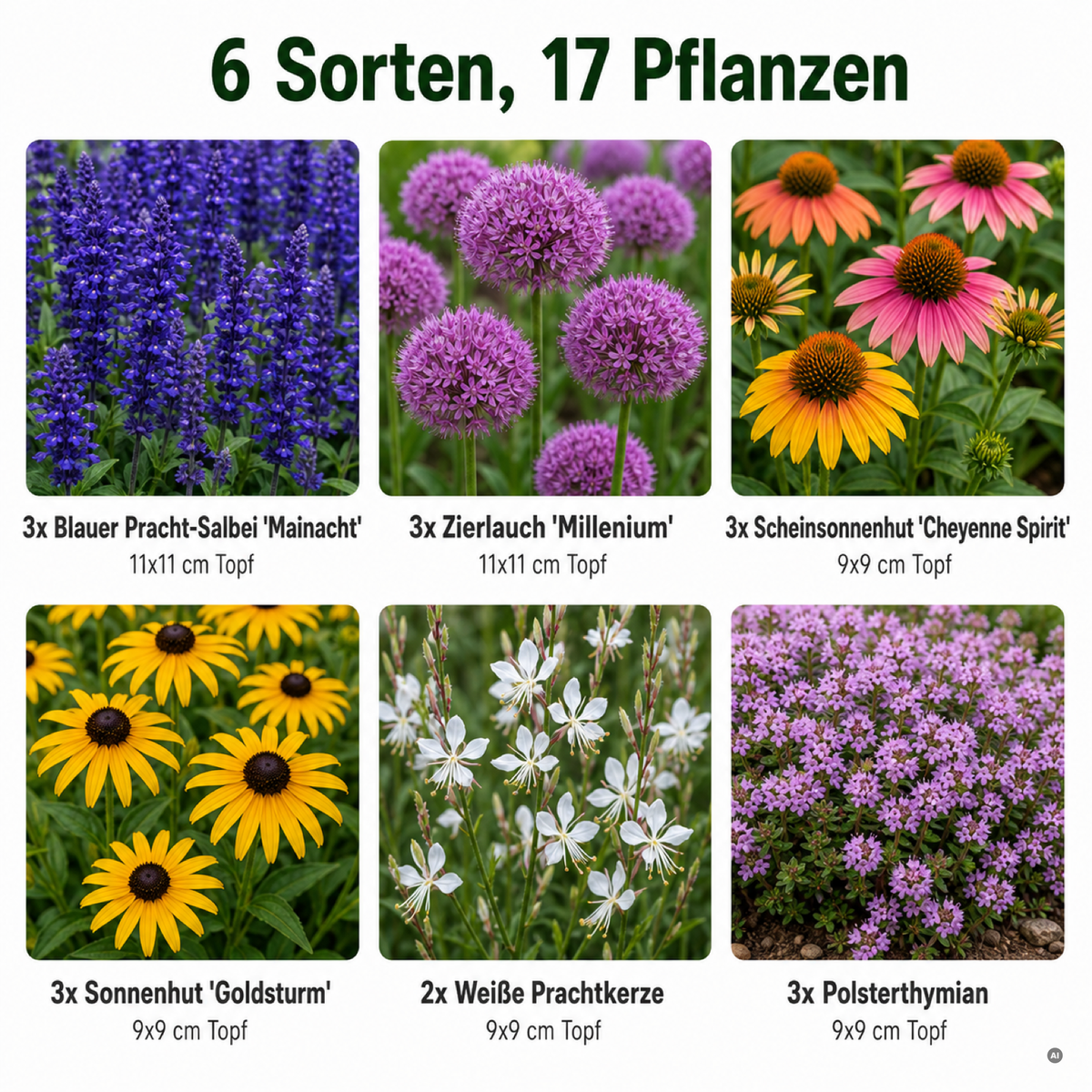 Bienenbeet-Set – 17 Stauden für Sonne & Insekten