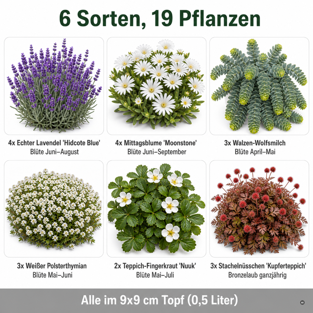 Kiesbeet-Set – 19 trockenheitsverträgliche Stauden