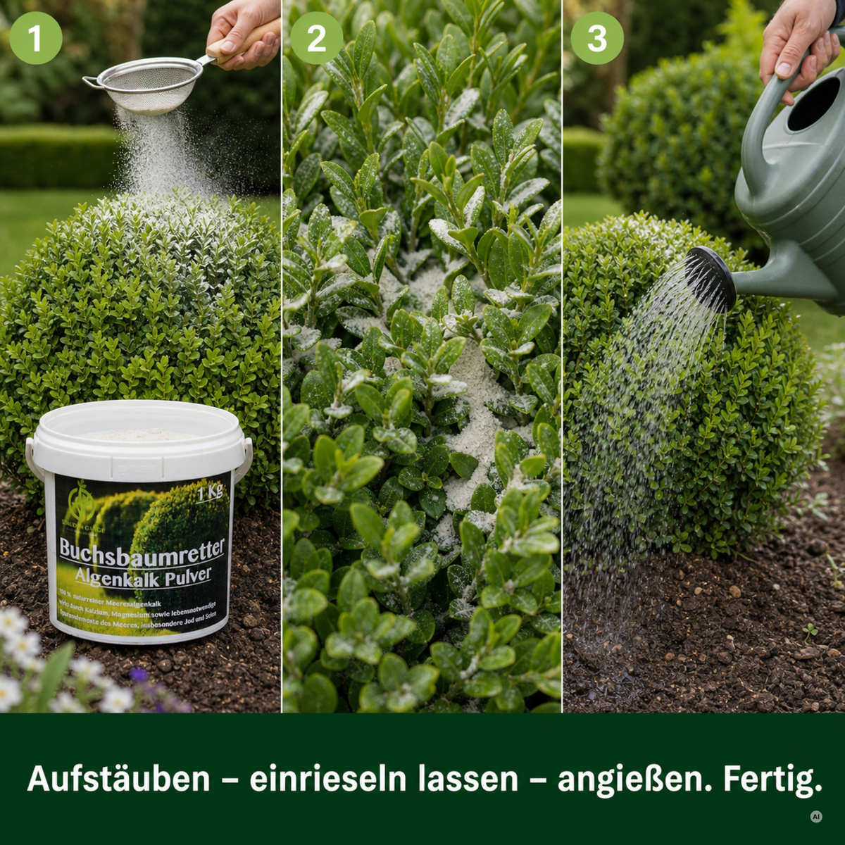 Stauden Gänge Algenkalk Pulver 1 kg – im Eimer – aus 100 % reinen Meeresalgen