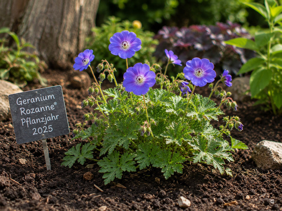Geranium 'Rozanne' im ersten Sommer nach dem Pflanzen