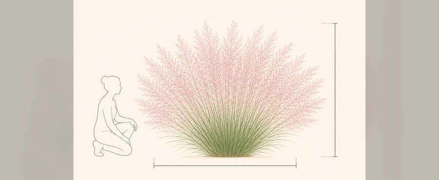 Groessenverhaeltnis Rosa Haargras Hoehe und Breite