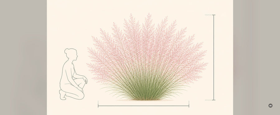 Groessenverhaeltnis Rosa Haargras Hoehe und Breite
