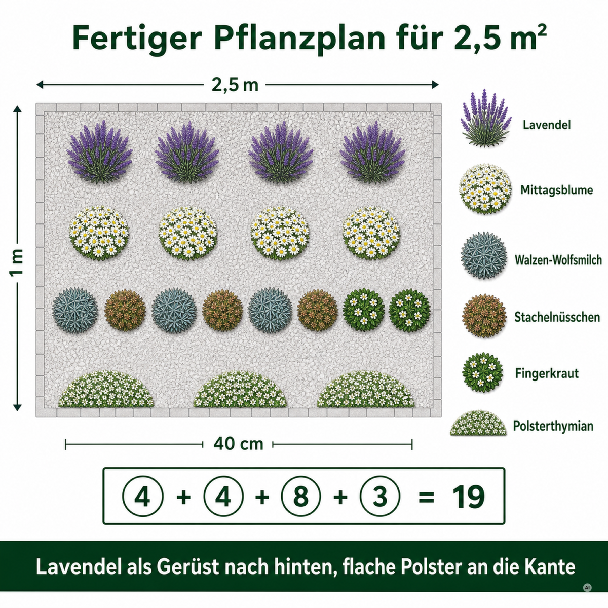 Kiesbeet-Set – 19 trockenheitsverträgliche Stauden