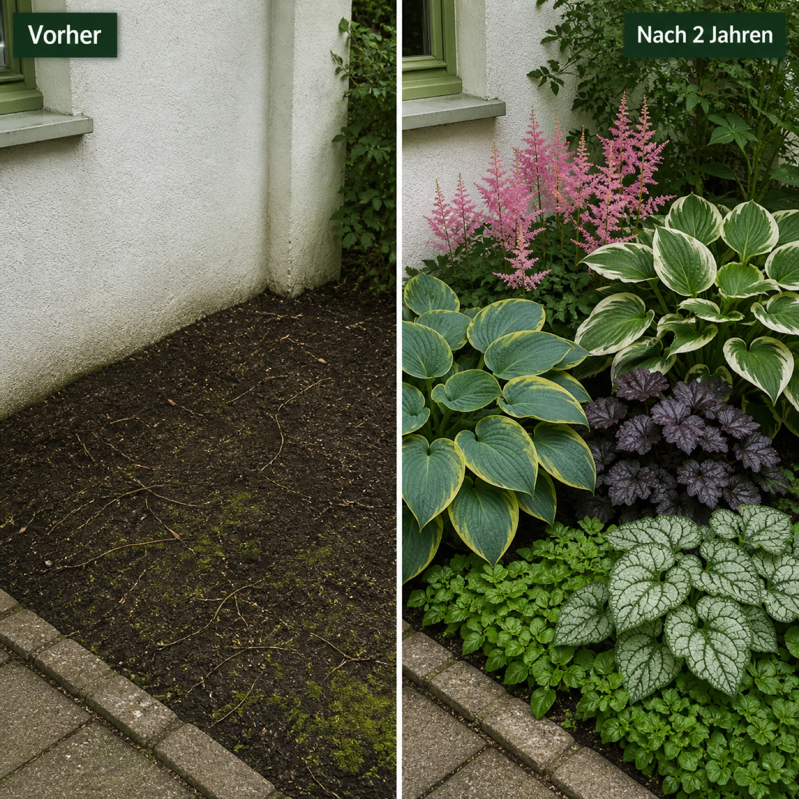 Schattenbeet-Set – 18 Stauden für Nordseite & Schatten