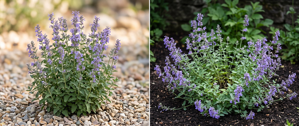 Katzenminze auf magerem Kiesboden standfest, auf nährstoffreichem Boden auseinanderfallend