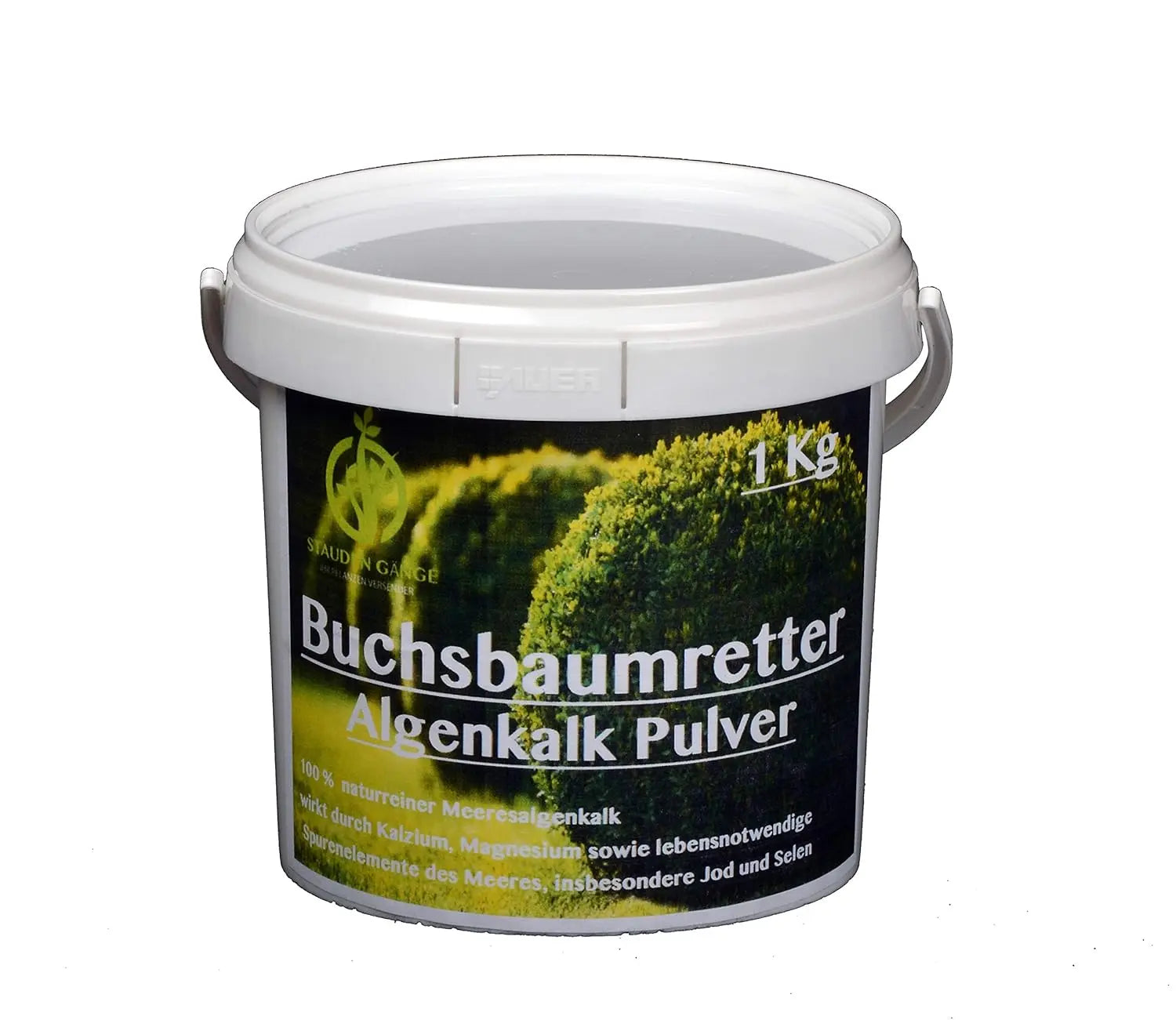 Stauden Gänge Algenkalk Pulver 1kg im Eimer, aus 100% reinen Meeresalgen, für Garten- und Pflanzenpflege